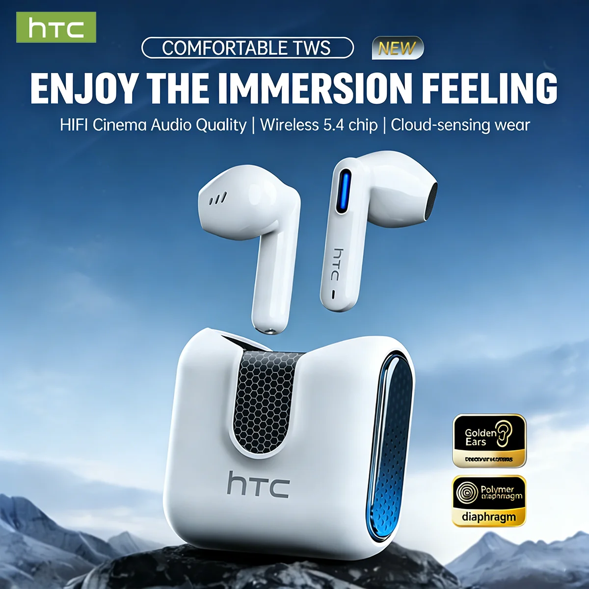Type C Wired Earphones With Mic - HTC NE49 Bluetooth Earphones V6.0 TWS