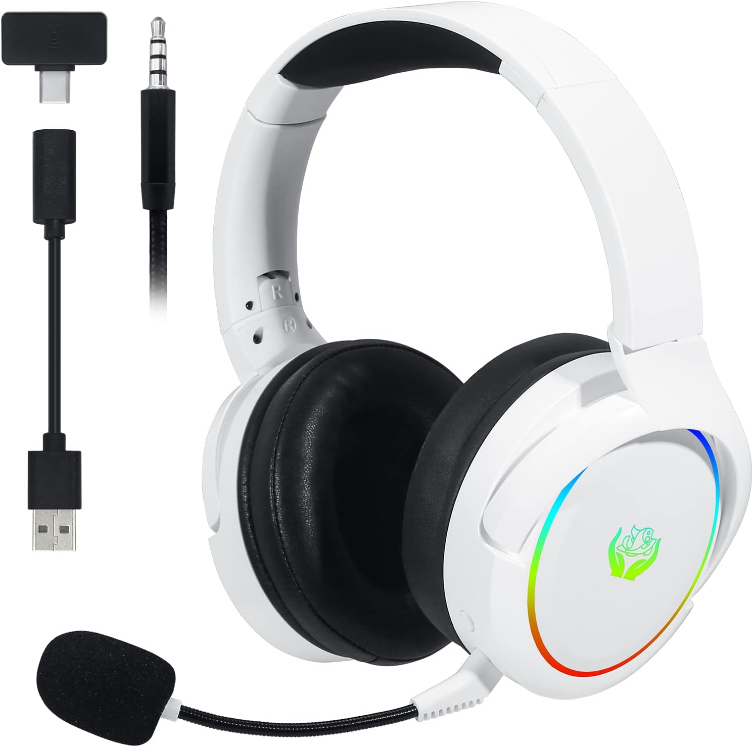 Gaming Headset With Mic Rgb - HUO JI 2.4G/Bluetooth Wireless Gaming Headset