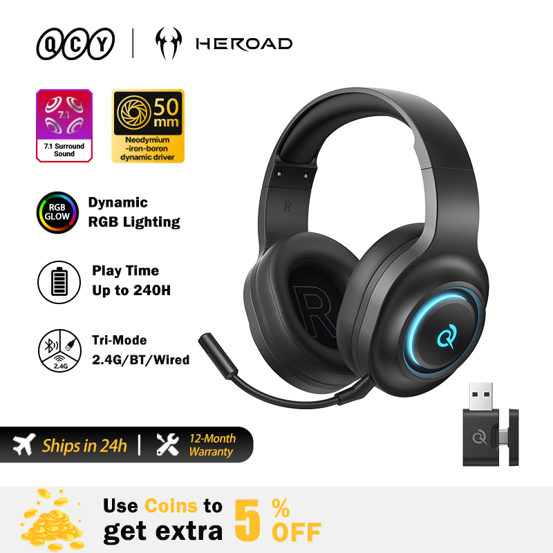 Gaming Headset With Mic Rgb - QCY Heroad V200 Gaming Headset with