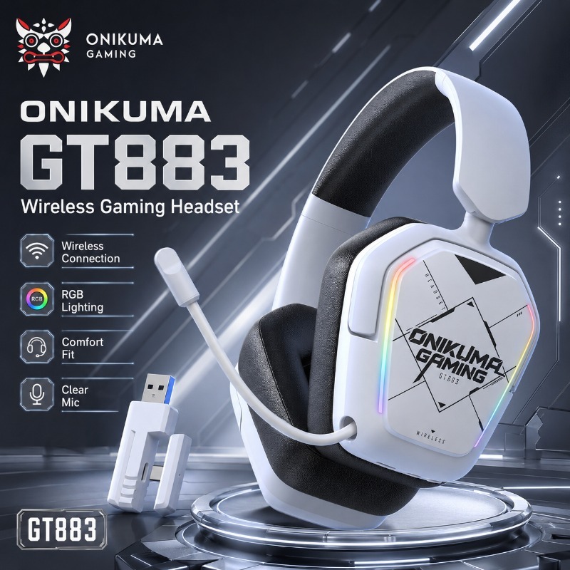 Gaming Headset With Mic Rgb - ONIKUMA GT883 Wireless Gaming Headset Bluetooth