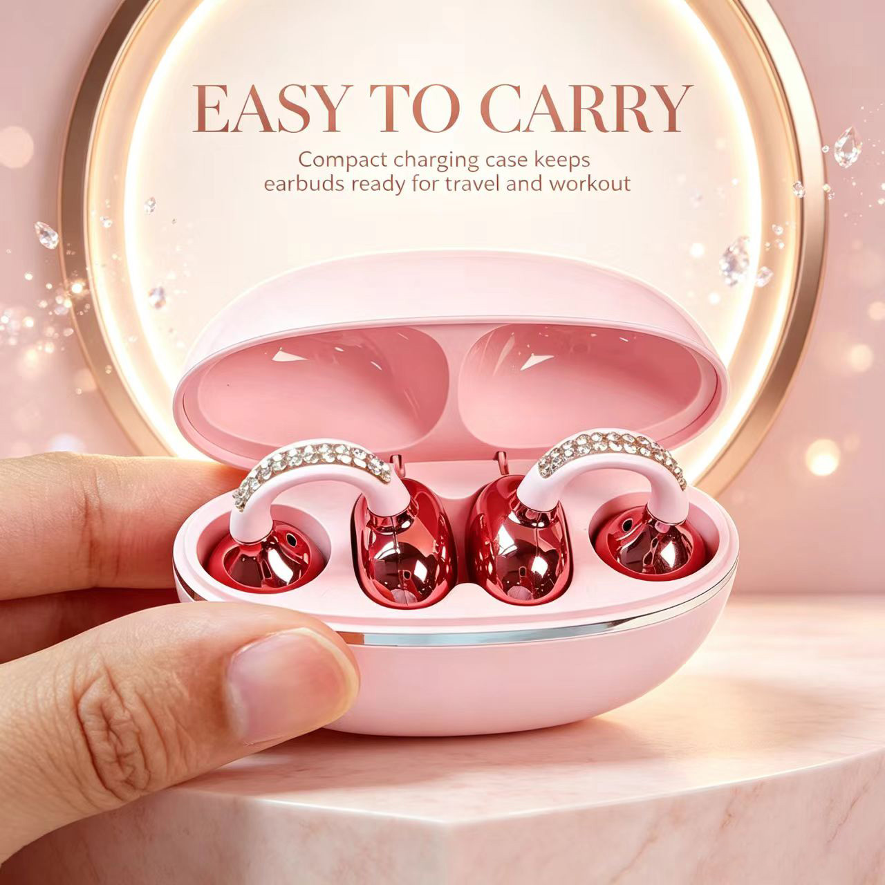Rhinestone Open Ear Clip Wirel - Open Ear Air Conduction Headphones ulasan dan harga