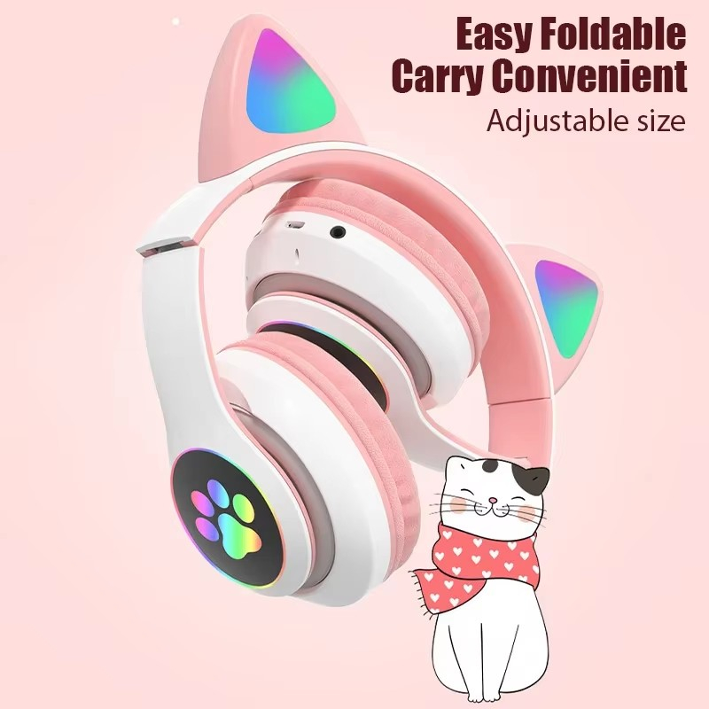 JST-28 Wireless Headphones Cat - Anc Wireless Over Ear Headphones ulasan dan harga