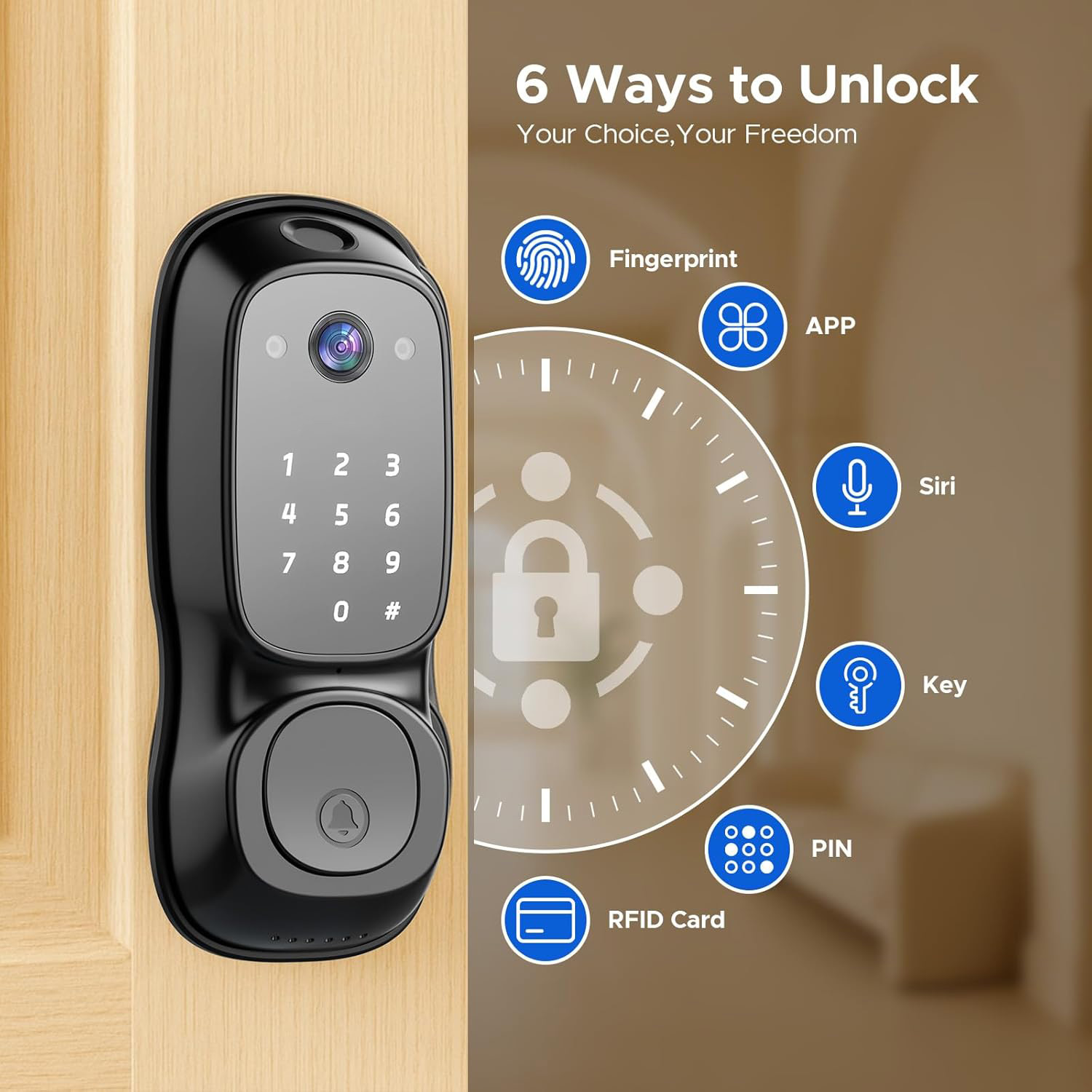 Tuya Wifi Smart Door Lock ‎Cam - Cameras ulasan dan harga