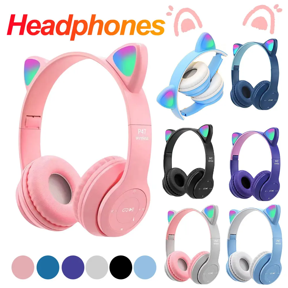 Flashing LED Cute Cat Ears Hea - Cat Ear Bluetooth Headset Led ulasan dan harga