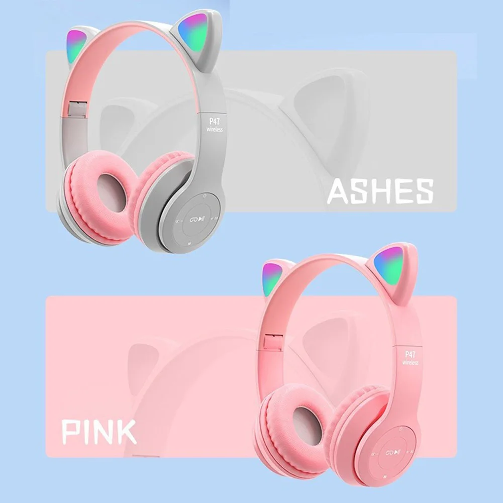 Flashing LED Cute Cat Ears Hea - Cat Ear Bluetooth Headset Led ulasan dan harga