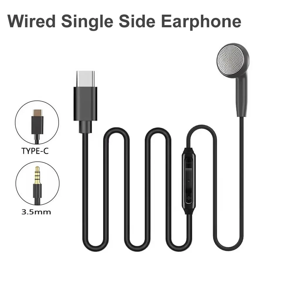 USB C Single Side Headphone fo - Type C Wired Earphones With Mic ulasan dan harga