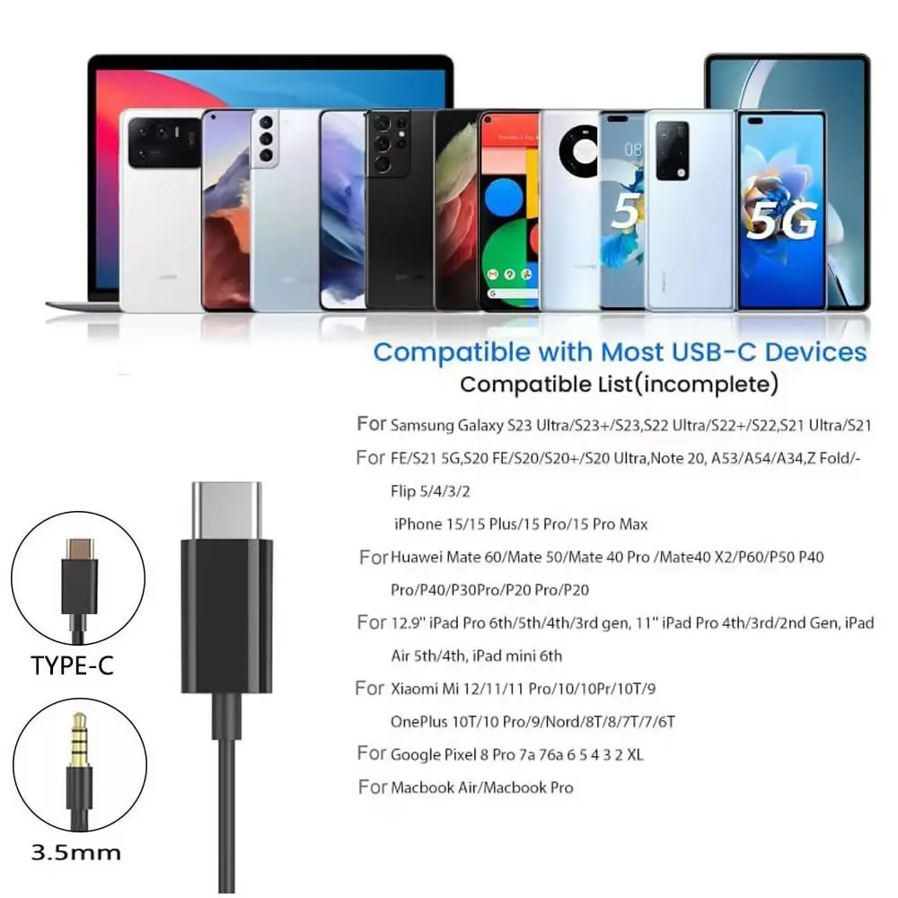 USB C Single Side Headphone fo - Type C Wired Earphones With Mic ulasan dan harga