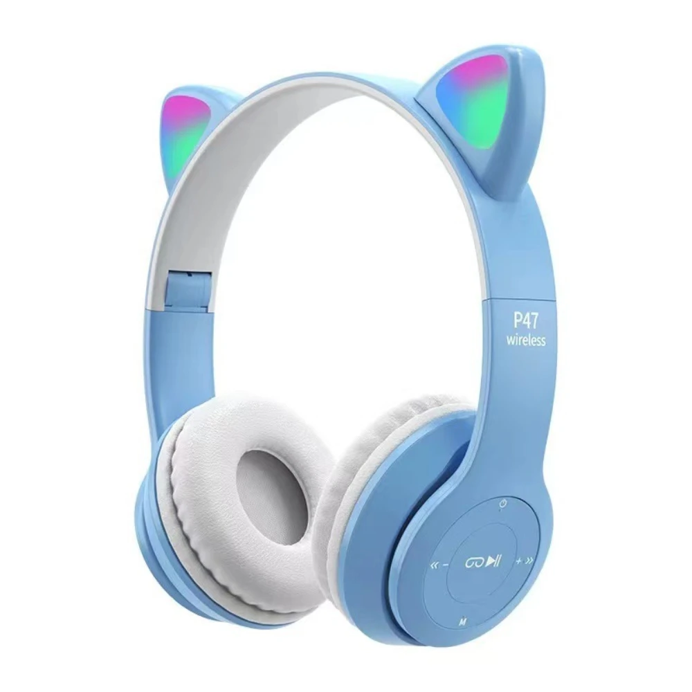 Cute Cat Ear Bluetooth Compati - Cat Ear Bluetooth Headset Led ulasan dan harga