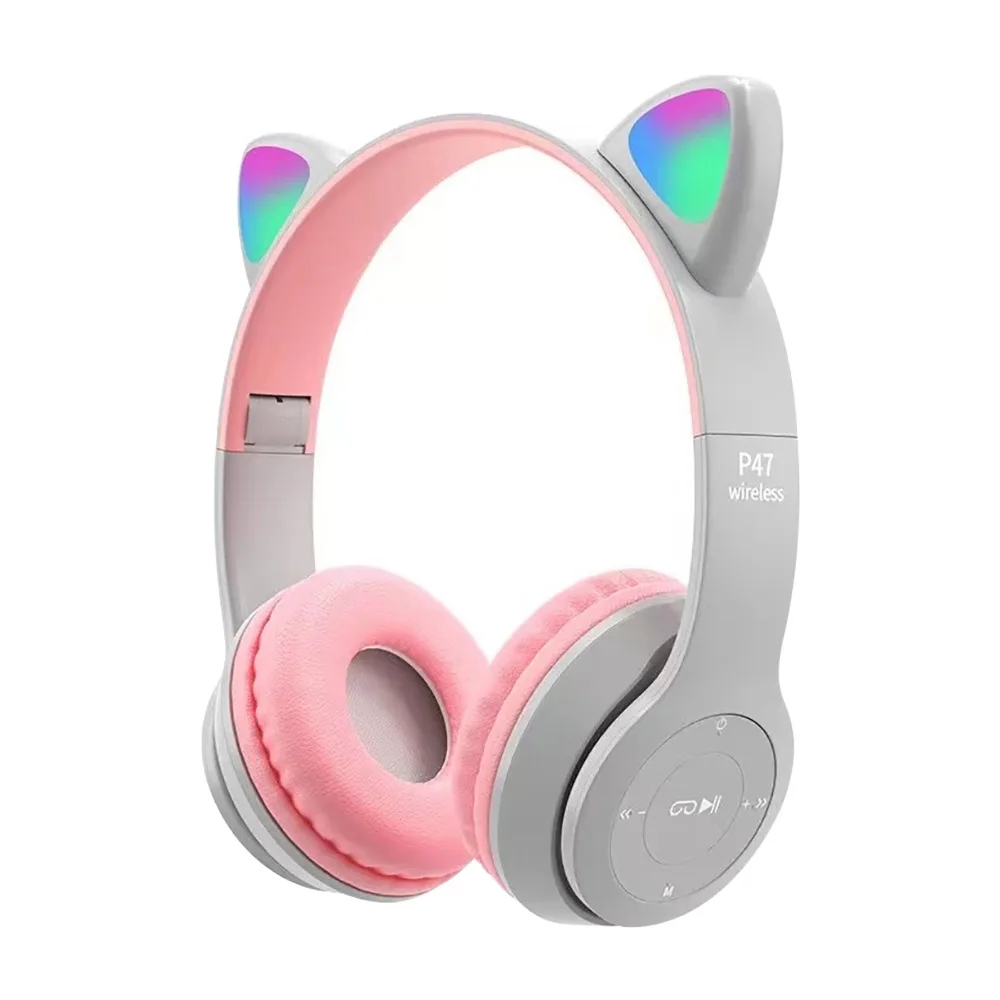 Cute Cat Ear Bluetooth Compati - Cat Ear Bluetooth Headset Led ulasan dan harga