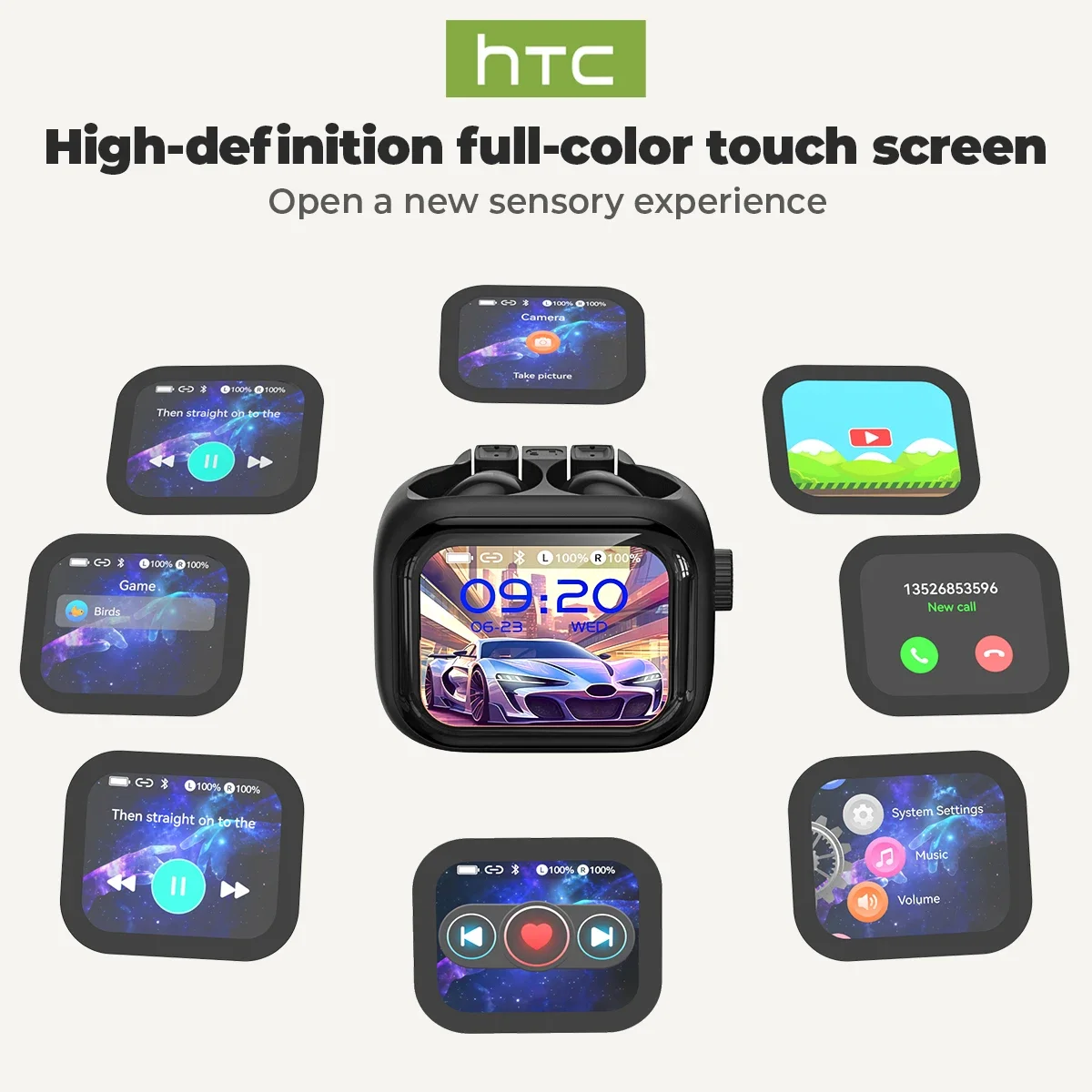[Ultra HD Screen] HTC NE40 Ear - Open Ear Air Conduction Headphones ulasan dan harga