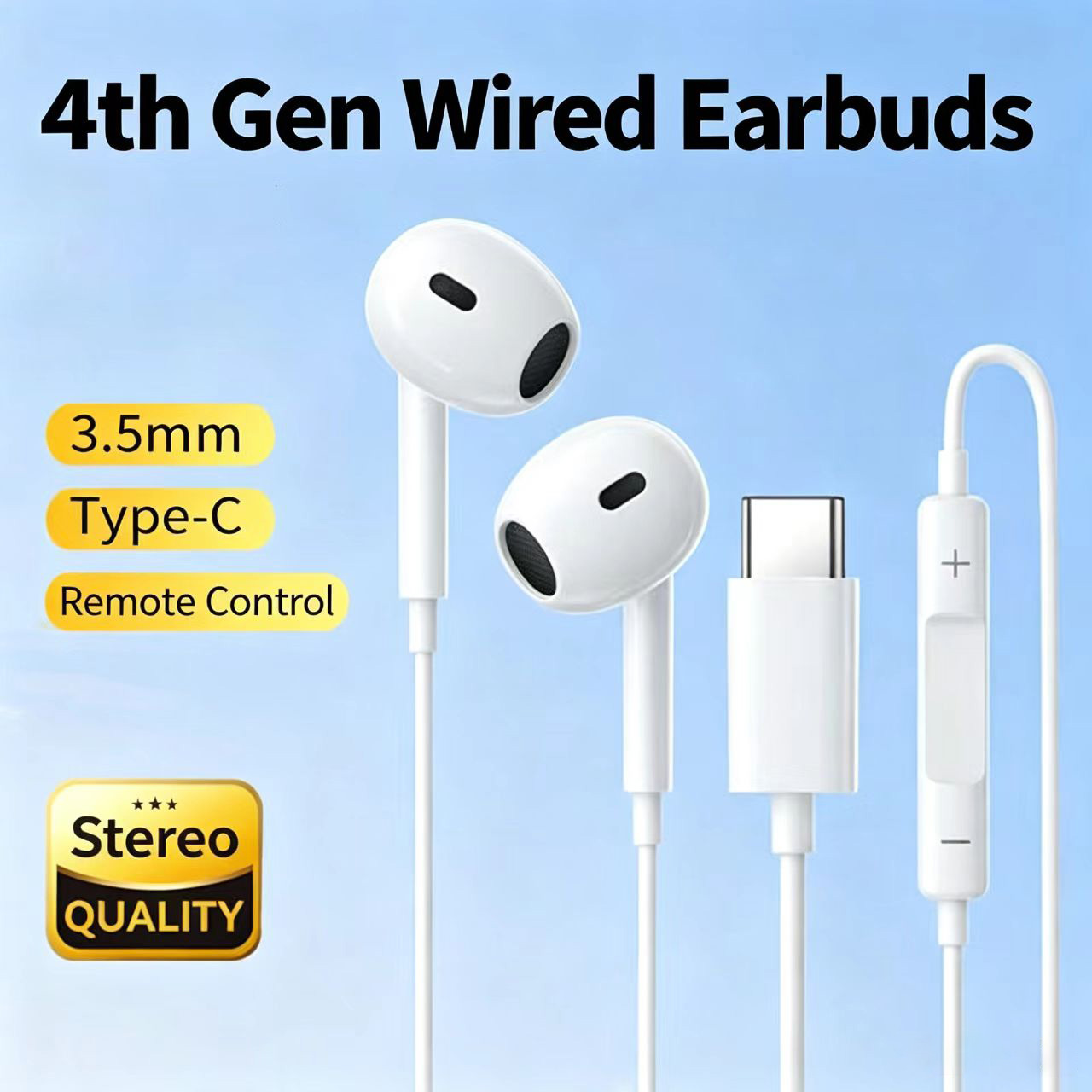 Wired Half‑In‑Ear Headphone Ty - Type C Wired Earphones With Mic ulasan dan harga