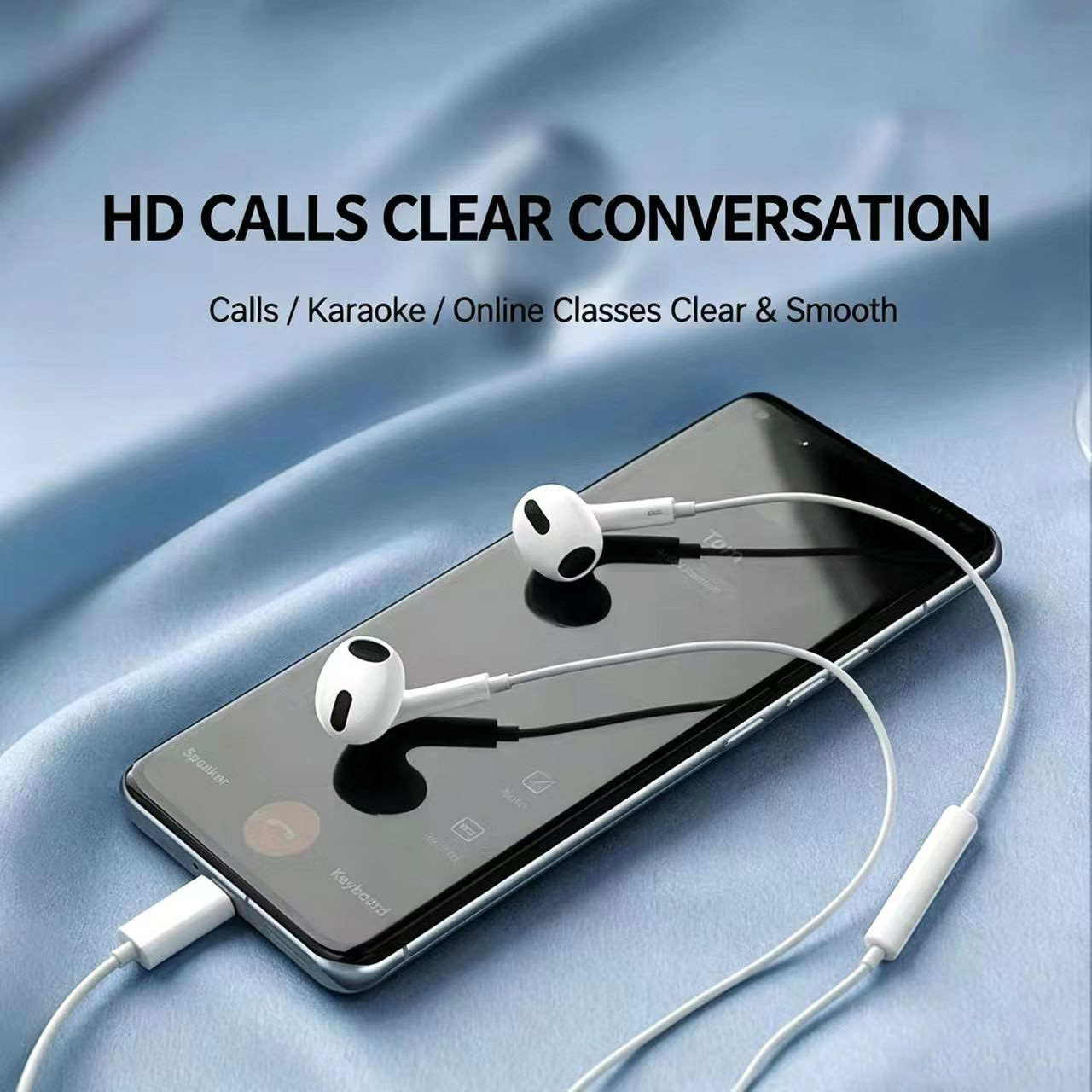 Wired Half‑In‑Ear Headphone Ty - Type C Wired Earphones With Mic ulasan dan harga