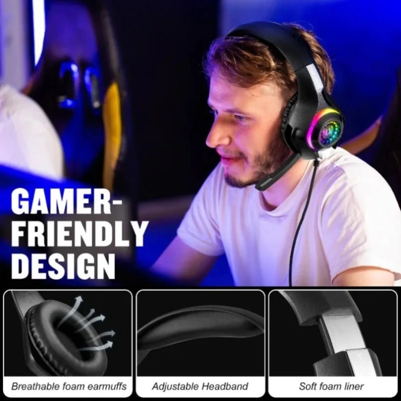 Wired Gaming Headphones with M - Gaming Headset With Mic Rgb ulasan dan harga