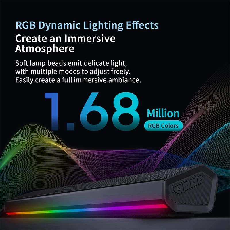 Bluetooth 5.4 Speaker RGB Ligh - Rgb Computer Soundbar For Pc ulasan dan harga