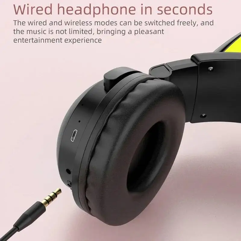 New ZW068 Bluetooth5.0 Headpho - Cat Ear Bluetooth Headset Led ulasan dan harga