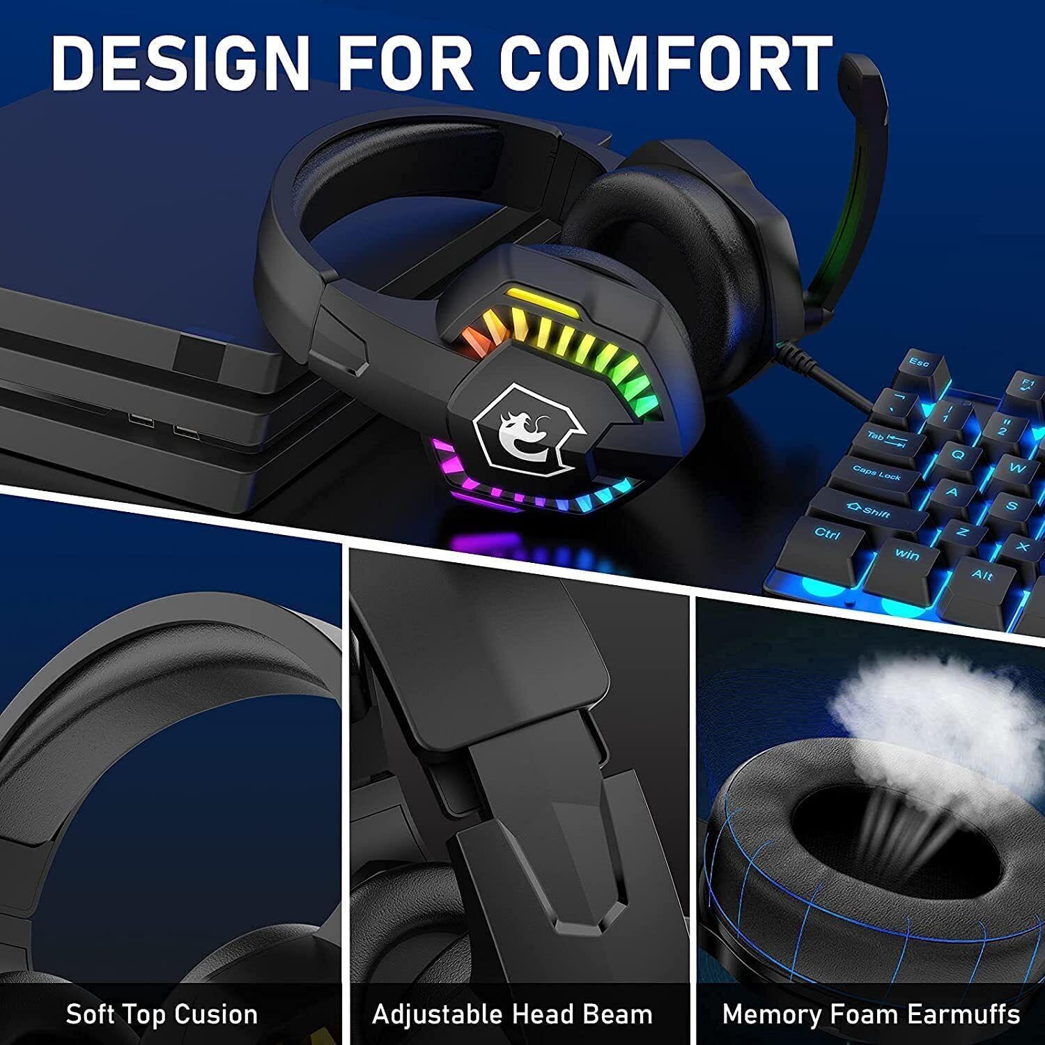 MAMBASNAKE CY907 Wired Gaming  - Gaming Headset With Mic Rgb ulasan dan harga
