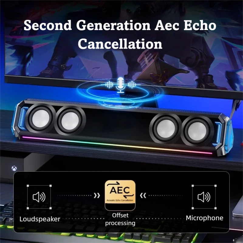Gaming Soundbar with RGB Light - Rgb Computer Soundbar For Pc ulasan dan harga