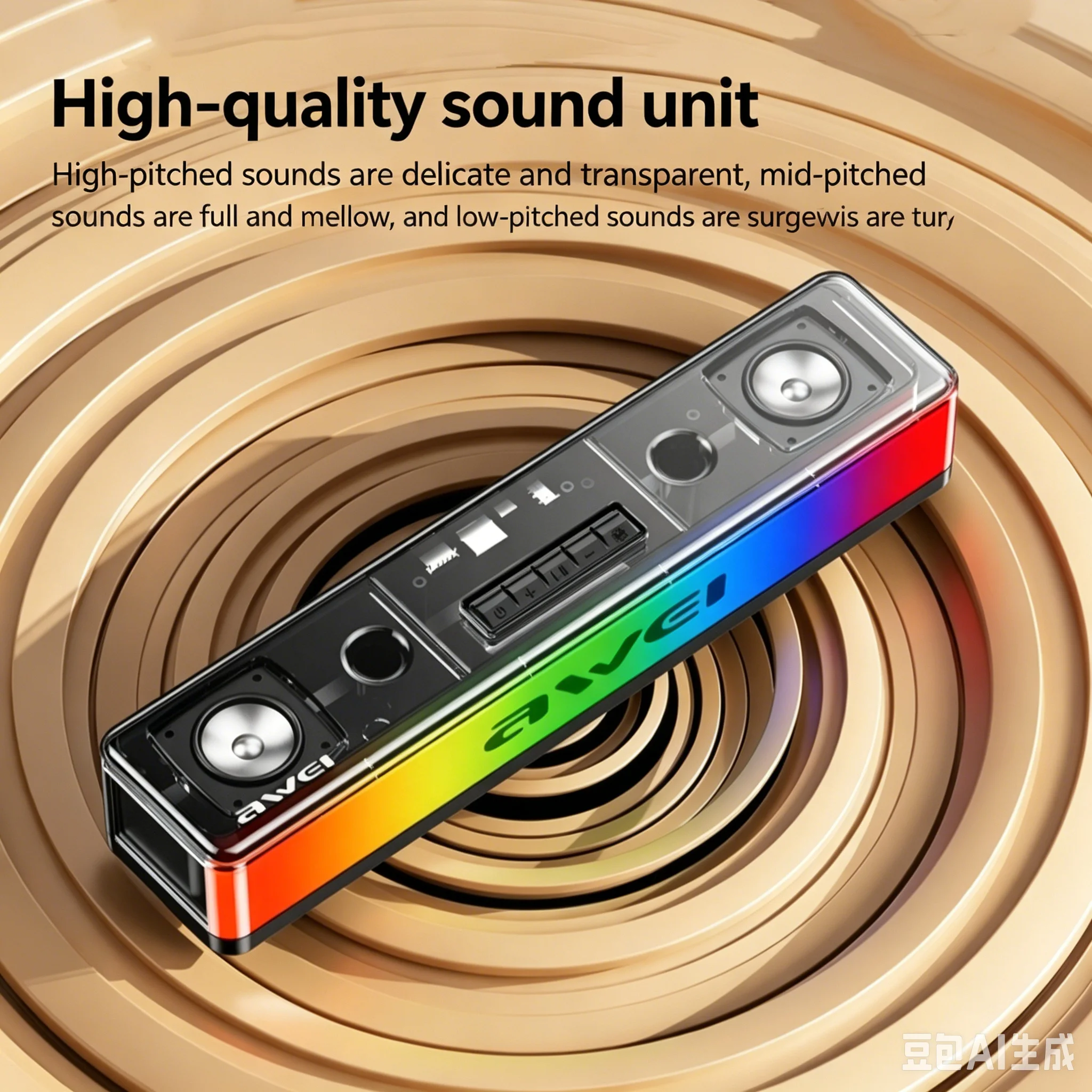 RGB Bluetooth Speakers Soundba - Rgb Computer Soundbar For Pc ulasan dan harga