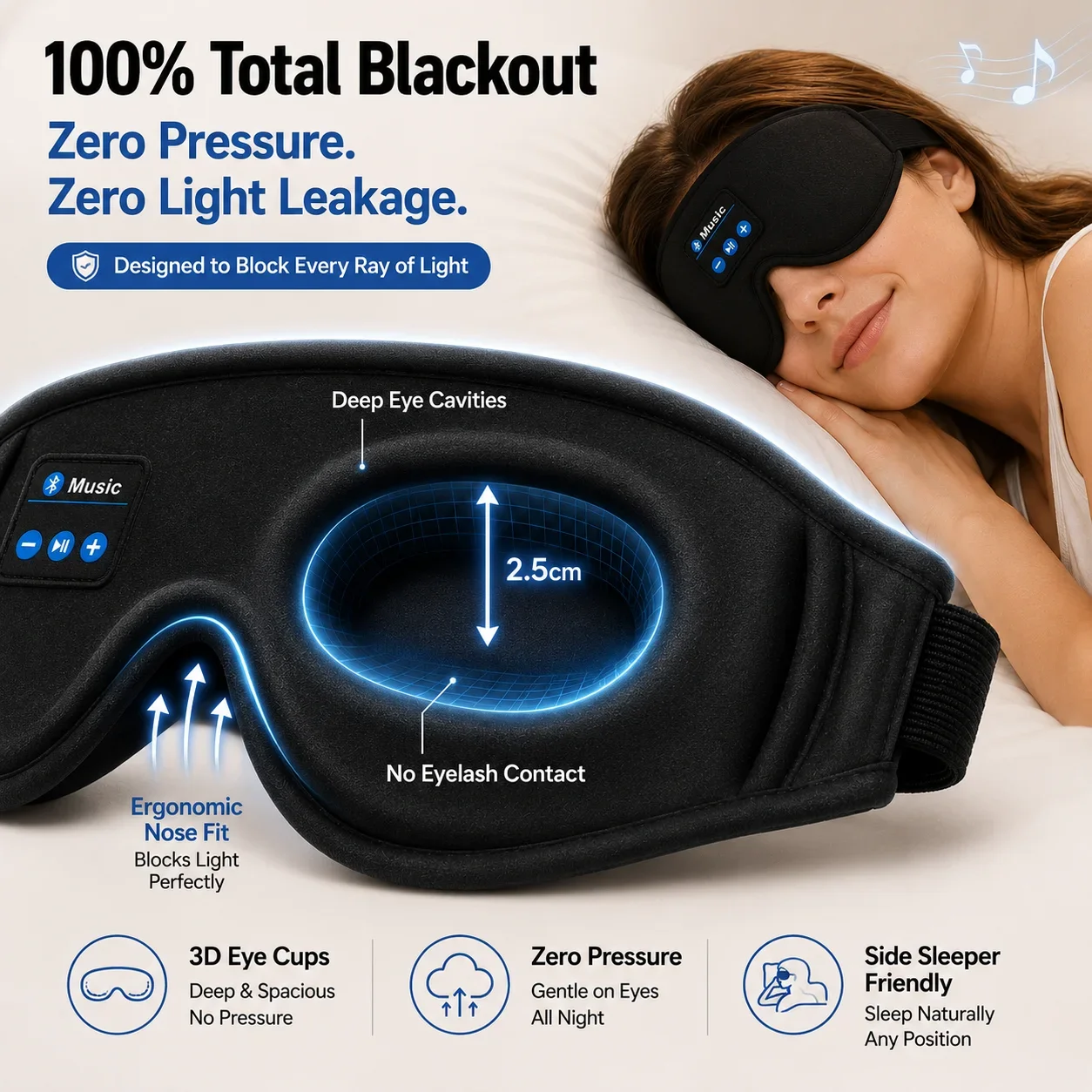 Wireless Sleep Headphones Eye  - Sleep Mask Headphones Bluetooth ulasan dan harga