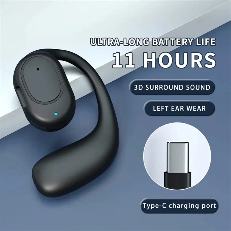 Single One Ear Hook Bone Condu - Open Ear Air Conduction Headphones ulasan dan harga