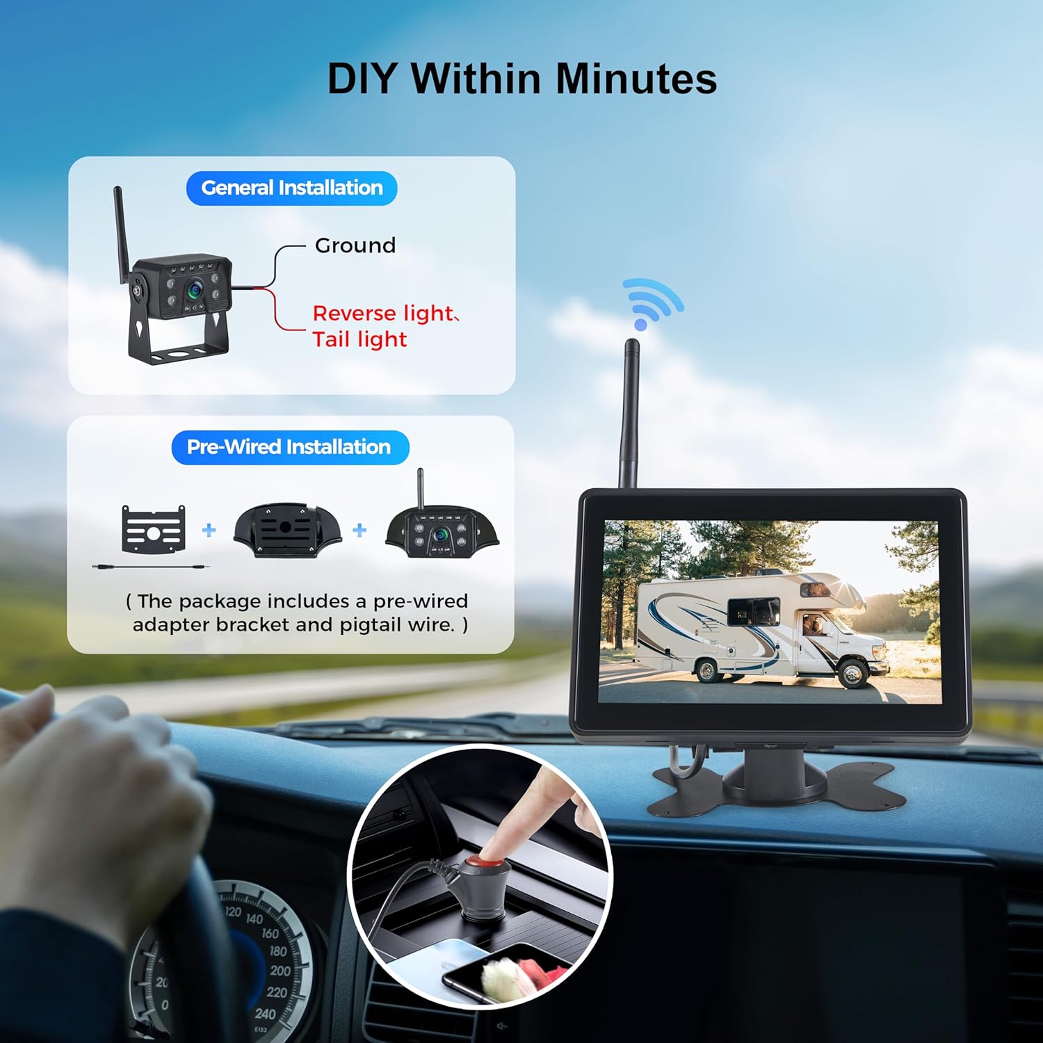 Wireless RV Backup Camera 7''  - Cameras ulasan dan harga