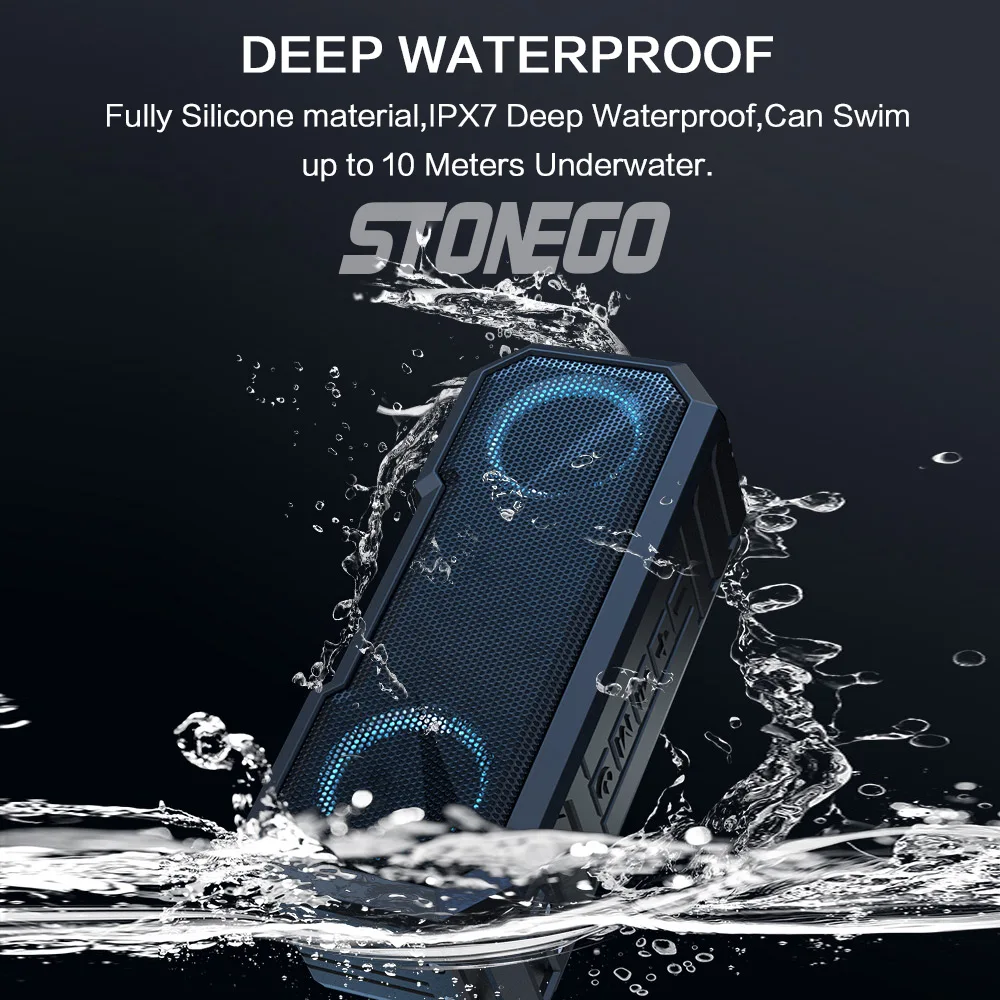 Portable Bluetooth Speaker Wir - Portable Bluetooth Speaker Waterproof Ipx7 ulasan dan harga