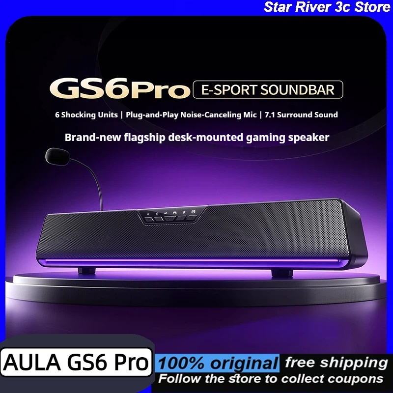 AULA GS6 Pro Wireless Gaming E - Rgb Computer Soundbar For Pc ulasan dan harga