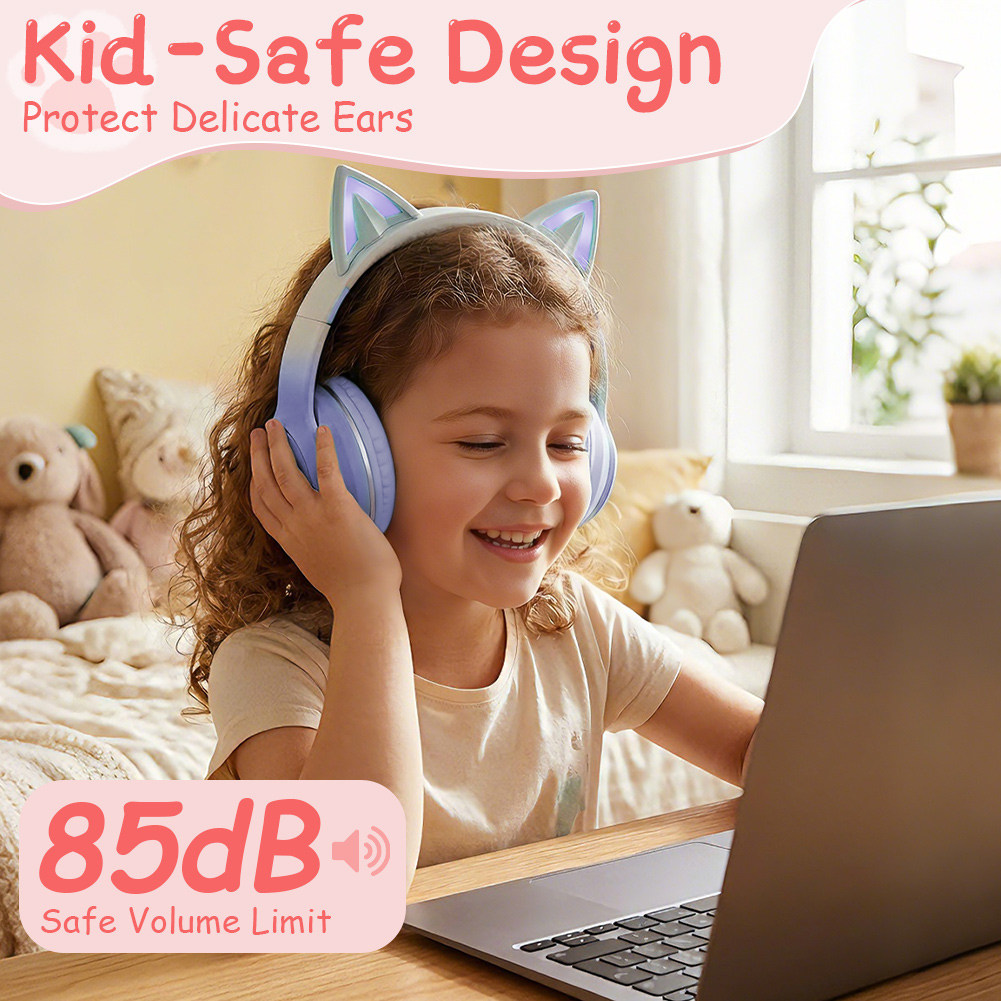 Lovely Kawaii Cat Ear Wireless - Cat Ear Bluetooth Headset Led ulasan dan harga