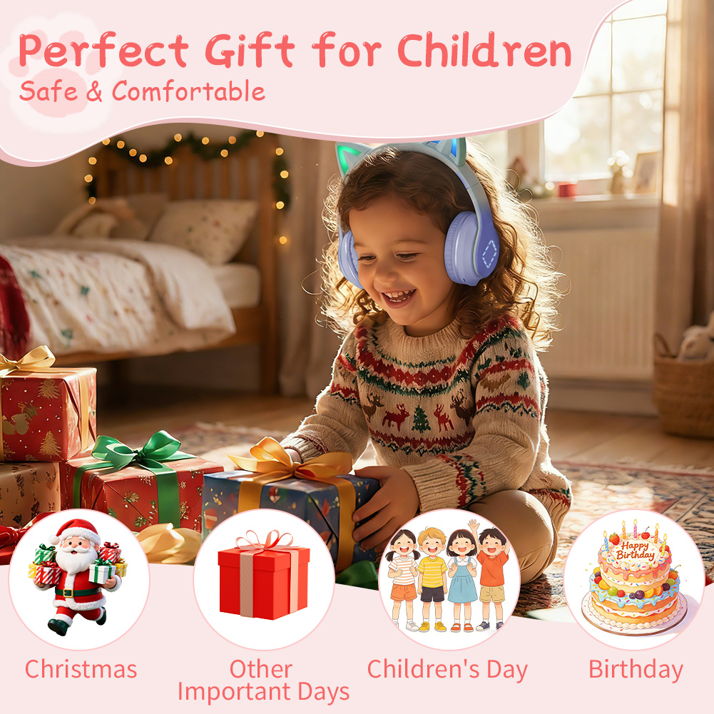 Lovely Kawaii Cat Ear Wireless - Cat Ear Bluetooth Headset Led ulasan dan harga
