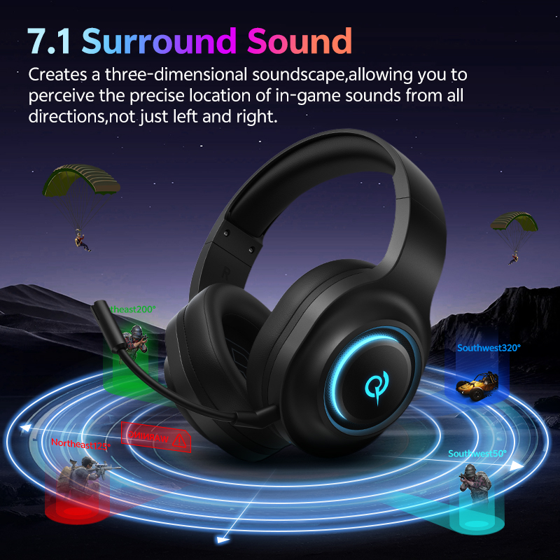 QCY Heroad V200 Gaming Headset - Gaming Headset With Mic Rgb ulasan dan harga