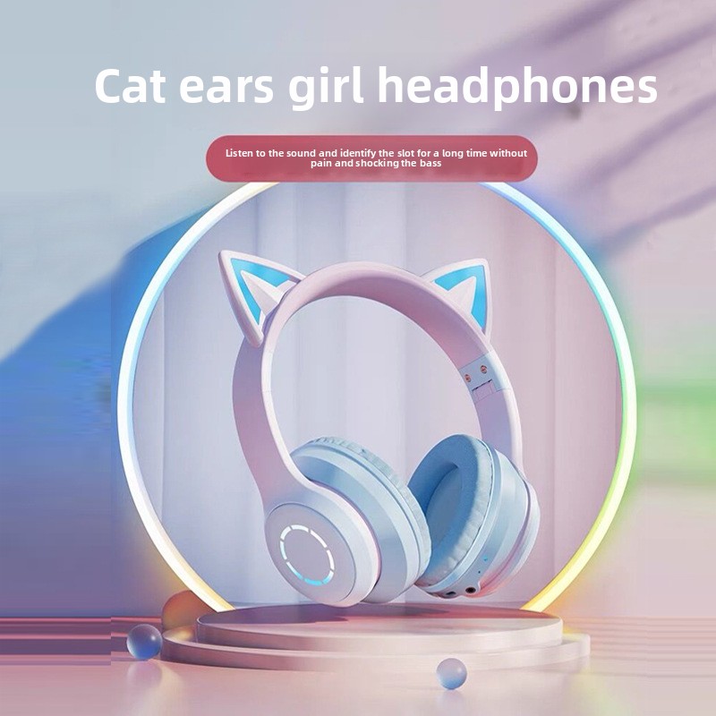 New Best Selling RGB Head-moun - Cat Ear Bluetooth Headset Led ulasan dan harga