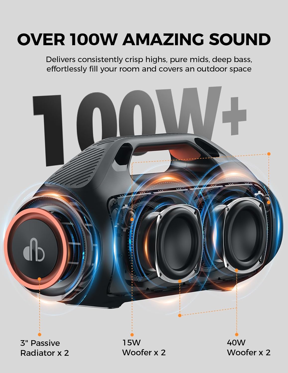 Portable 100W For Bluetooth Sp - Portable Bluetooth Speaker Waterproof Ipx7 ulasan dan harga