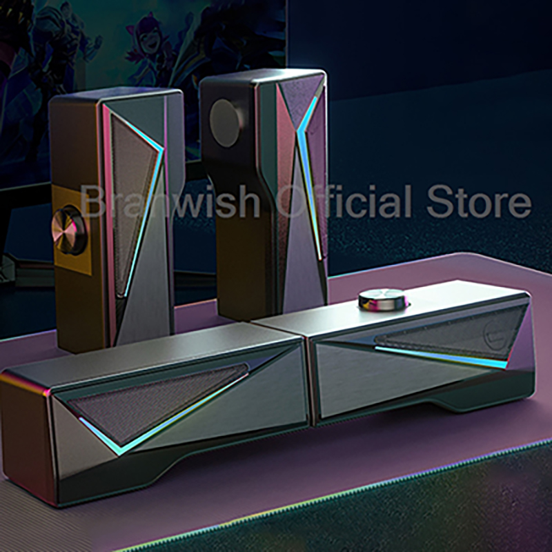 RGB Gaming Soundbar With Detac - Rgb Computer Soundbar For Pc ulasan dan harga