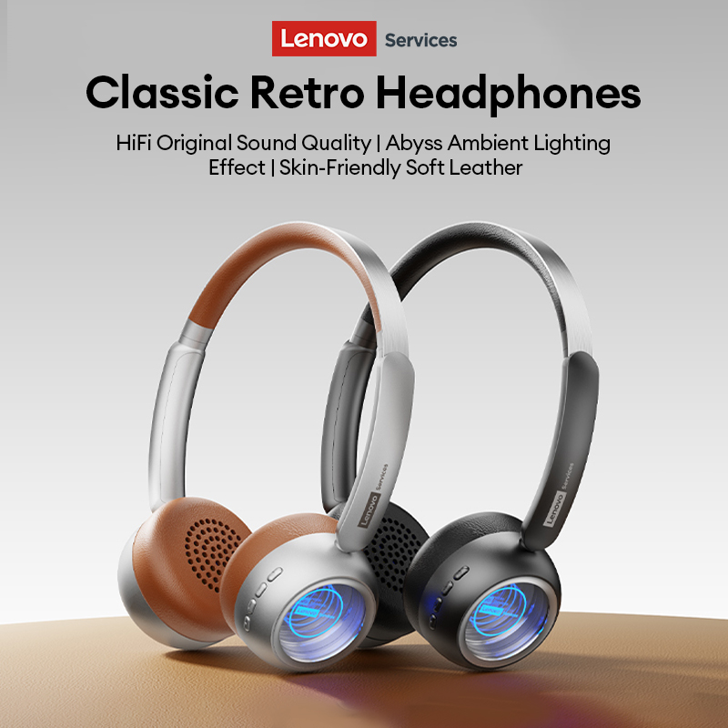 Lenovo LS101 Retro Maillard Bl - Anc Wireless Over Ear Headphones ulasan dan harga