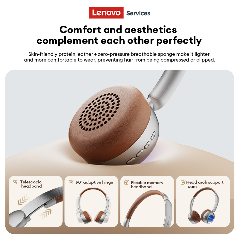 Lenovo LS101 Retro Maillard Bl - Anc Wireless Over Ear Headphones ulasan dan harga