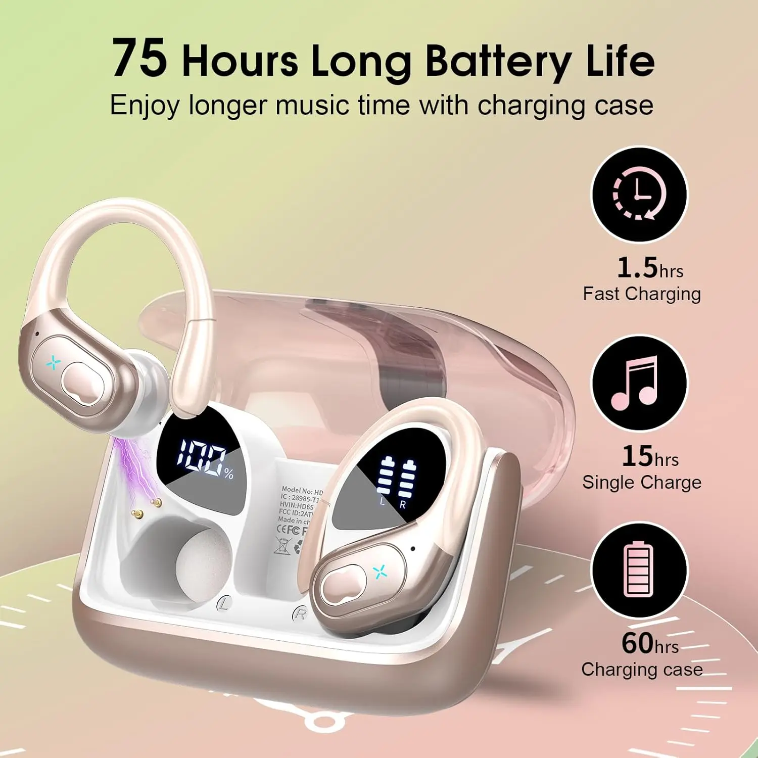 GDLYL HD65 Sports Wireless Ear - Type C Wired Earphones With Mic ulasan dan harga