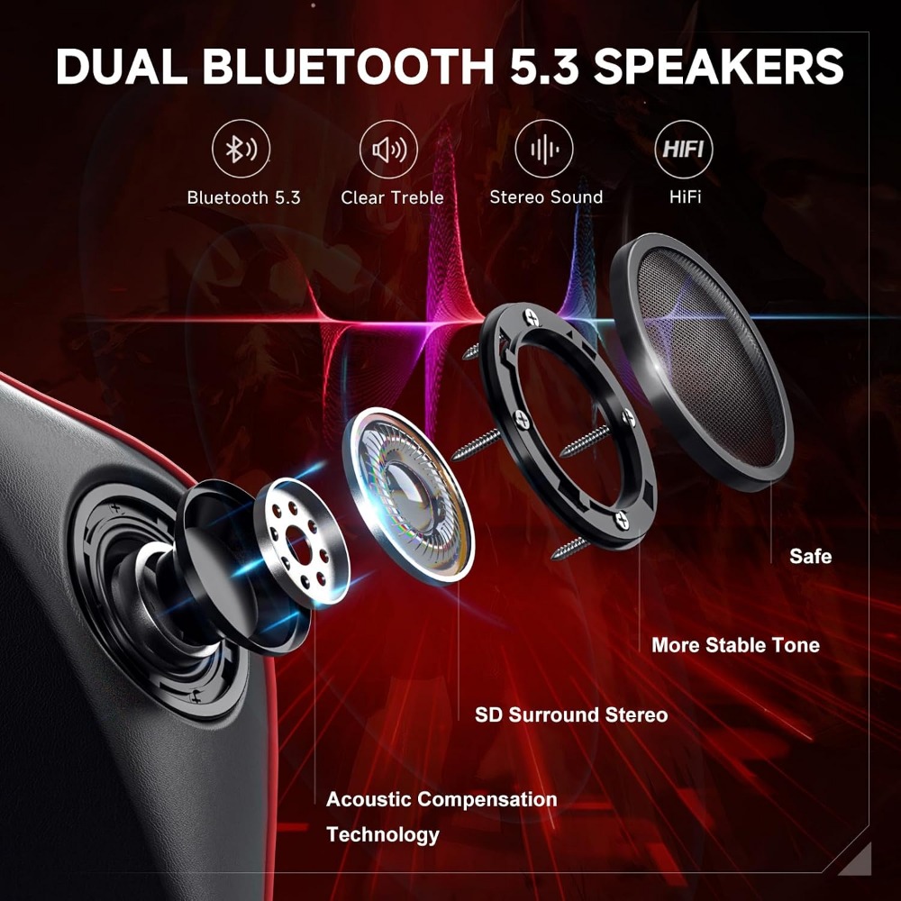 Ergonomic Gaming Chair with Bl - Speakers ulasan dan harga