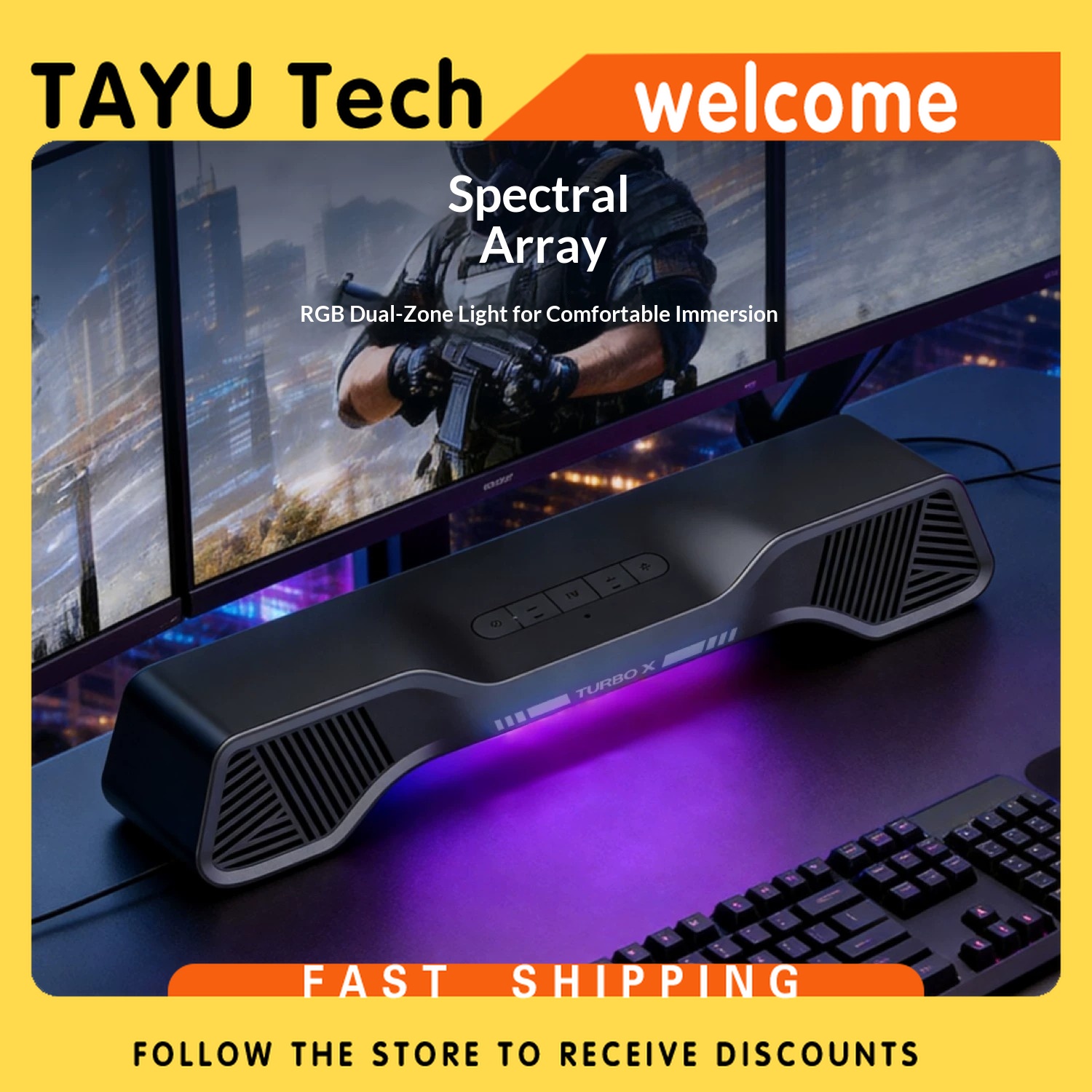 Hurricane Turbo X Gaming Speak - Rgb Computer Soundbar For Pc ulasan dan harga
