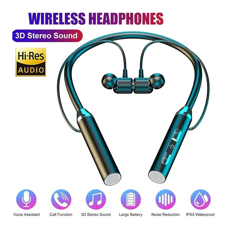 Bluetooth 5.0 Neckband Earphon - Magnetic Neckband Sports Earphones ulasan dan harga