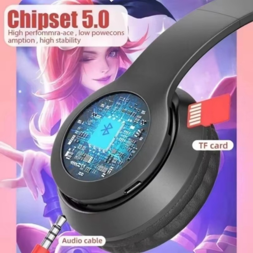 Wireless Bluetooth Earphones C - Cat Ear Bluetooth Headset Led ulasan dan harga